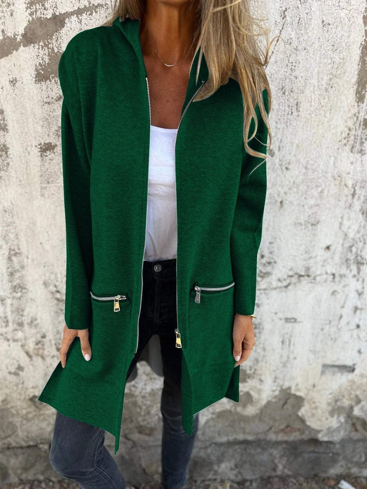 Lång Hoodie | Hooded | Loose Fit | Zip Hoodie | Zip Cardigan