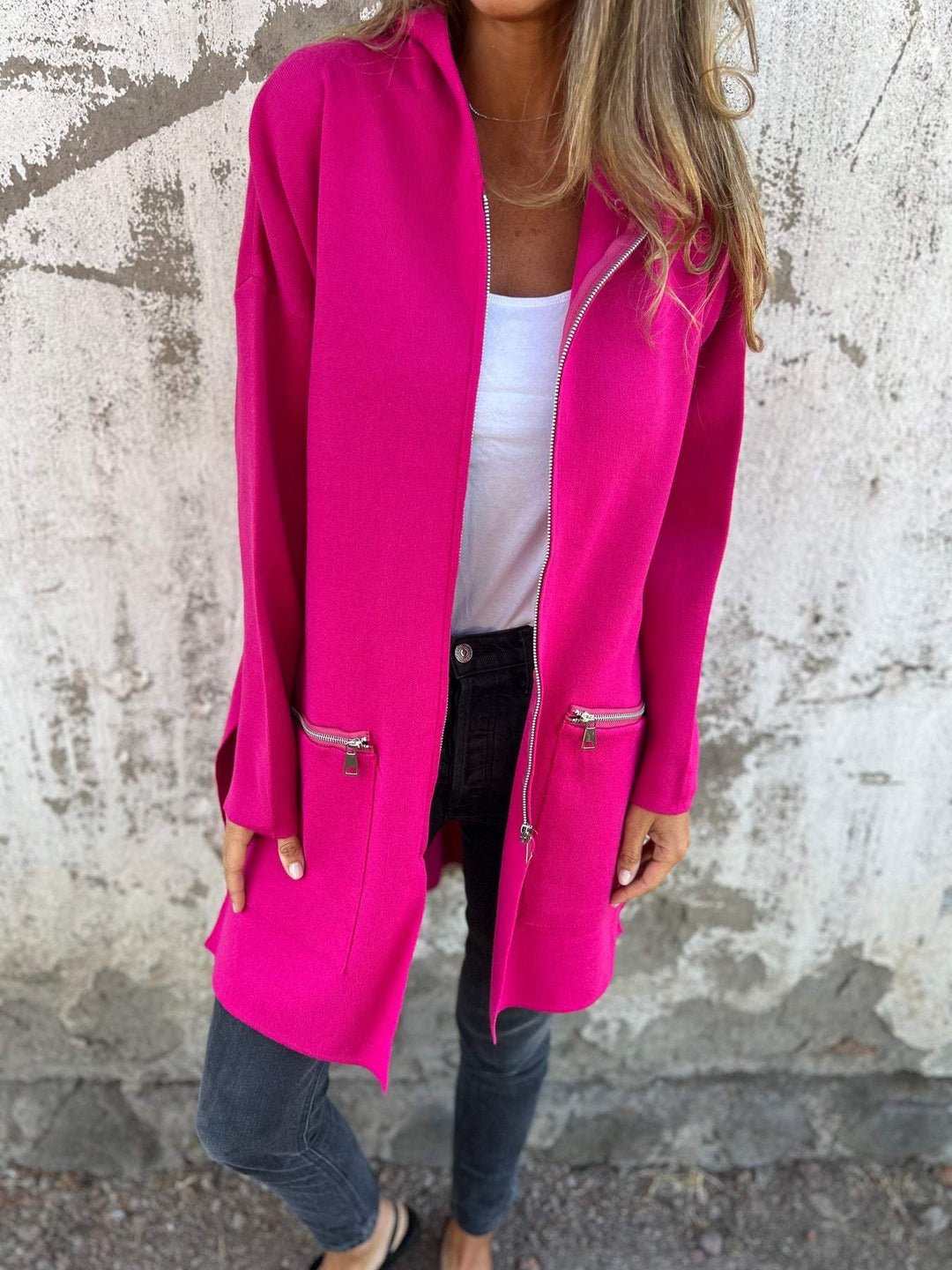 Lång Hoodie | Hooded | Loose Fit | Zip Hoodie | Zip Cardigan
