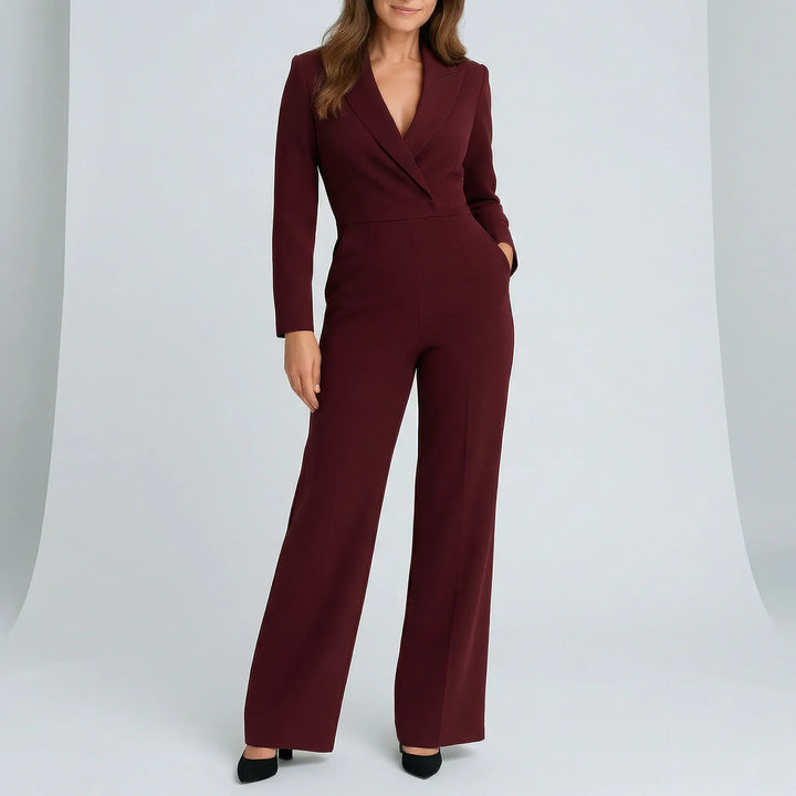 Långärmad jumpsuit med figursydd midja - Frederike