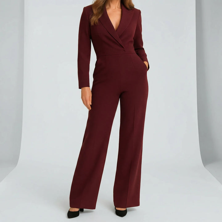 Långärmad jumpsuit med figursydd midja - Frederike