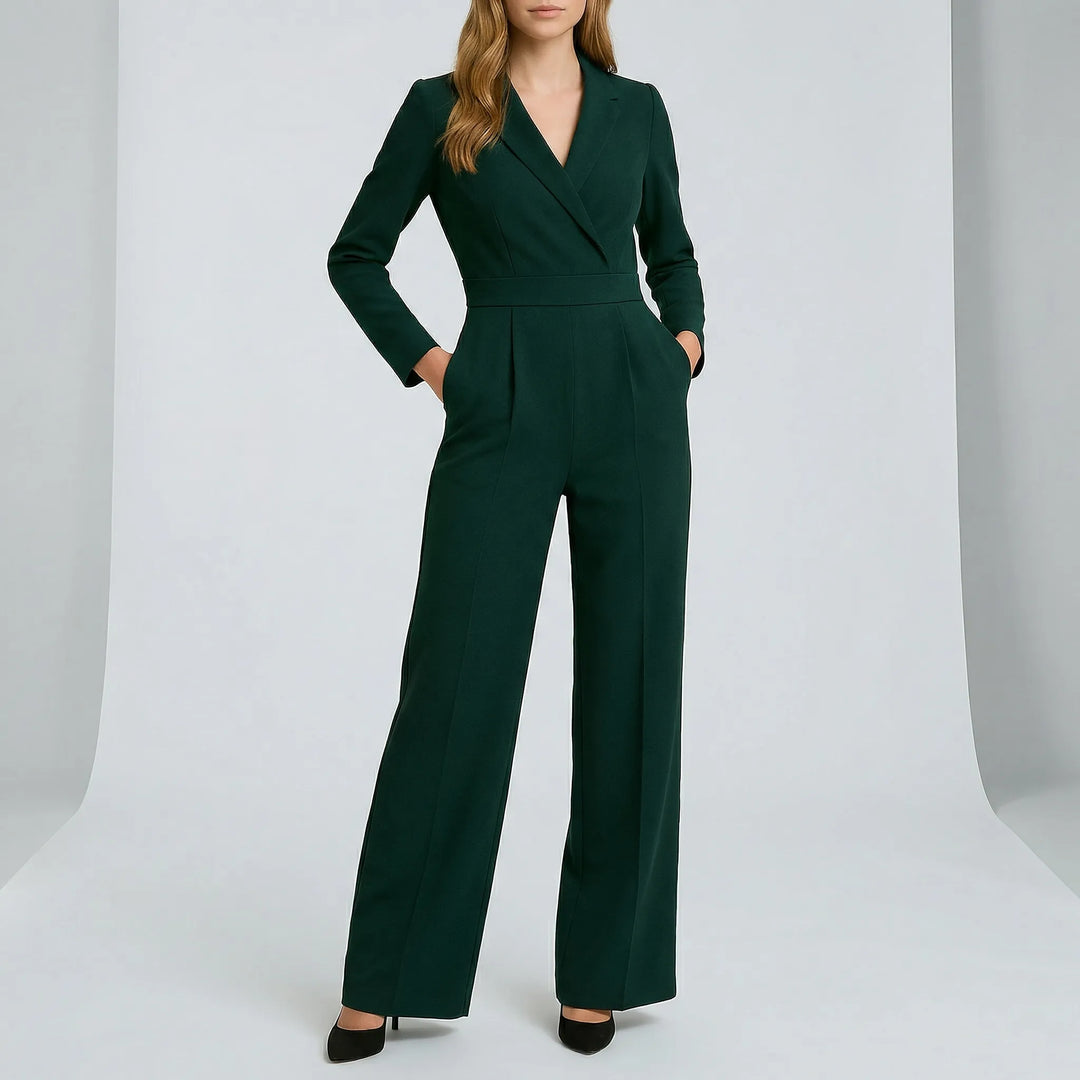 Långärmad jumpsuit med figursydd midja - Frederike