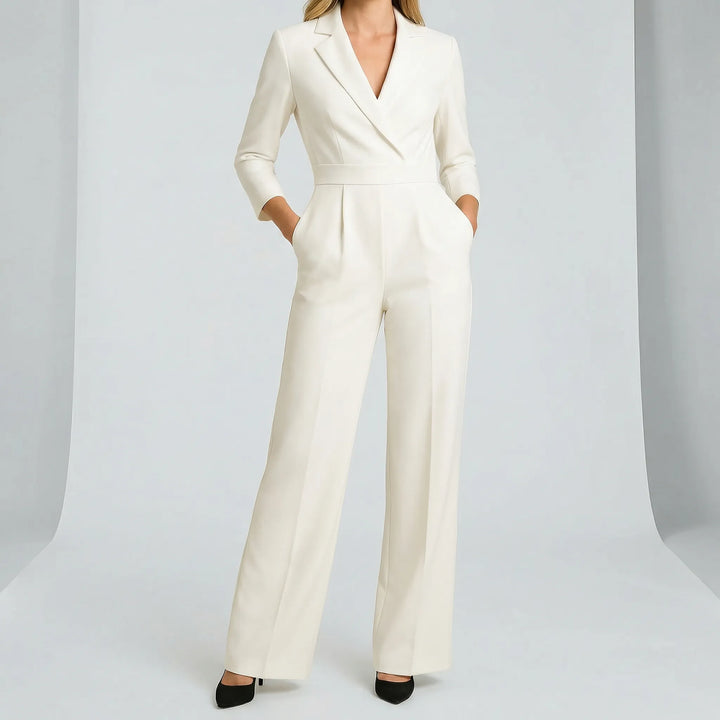 Långärmad jumpsuit med figursydd midja - Frederike