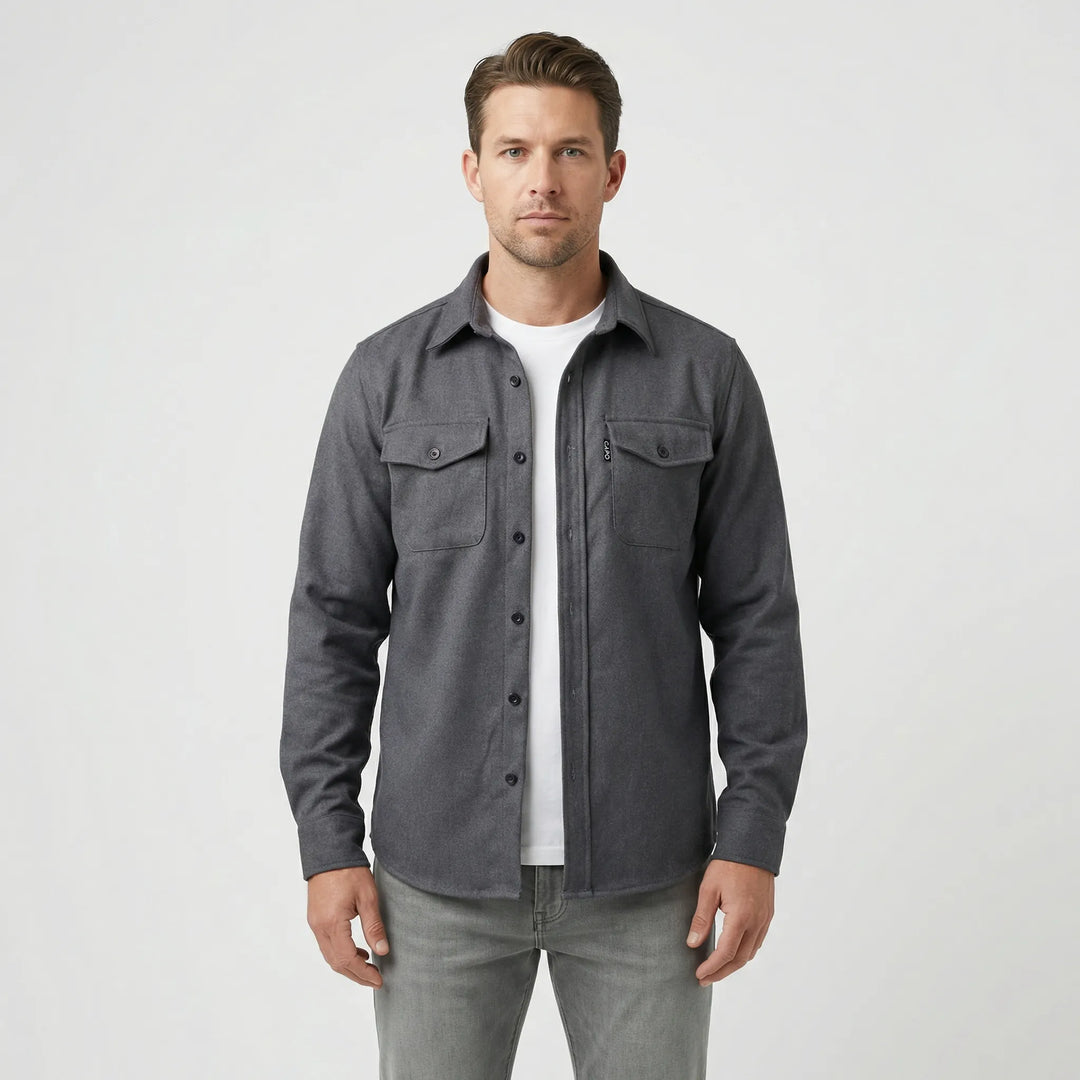 Långärmad overshirt med bröstfickor - Pablo
