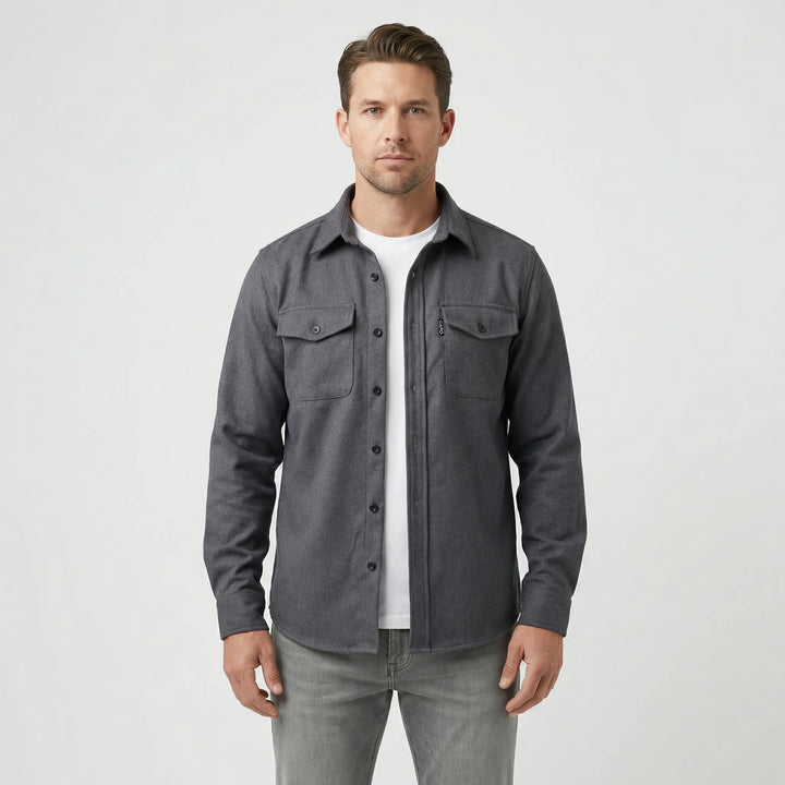 Långärmad overshirt med bröstfickor - Pablo