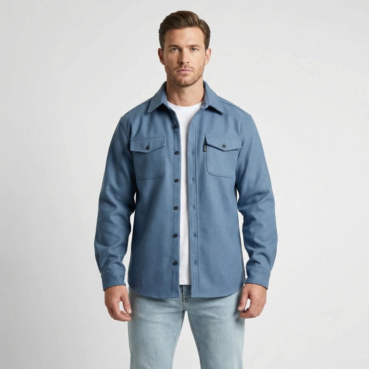 Långärmad overshirt med bröstfickor - Pablo