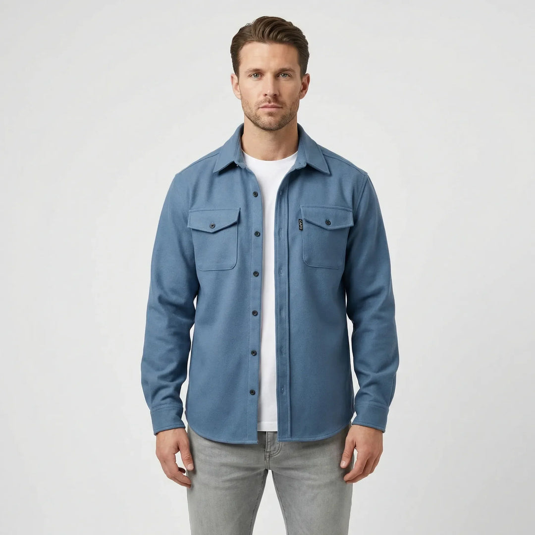 Långärmad overshirt med bröstfickor - Pablo