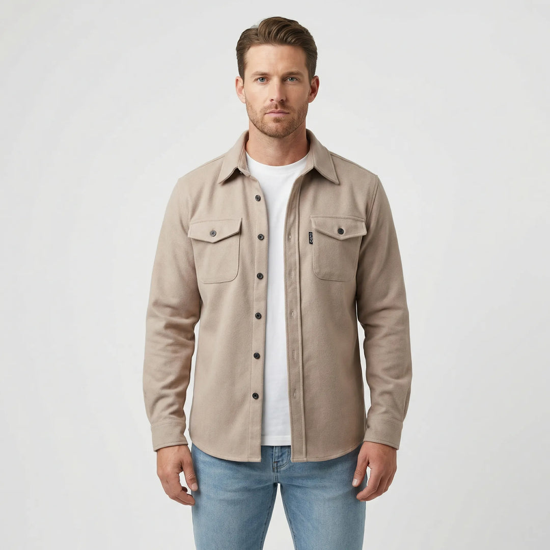 Långärmad overshirt med bröstfickor - Pablo