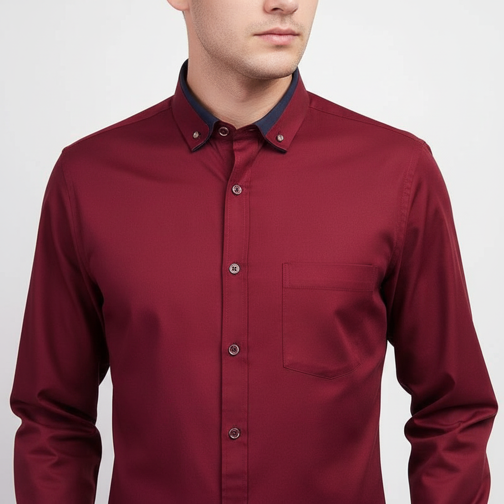Långärmad skjorta med krage - Simon