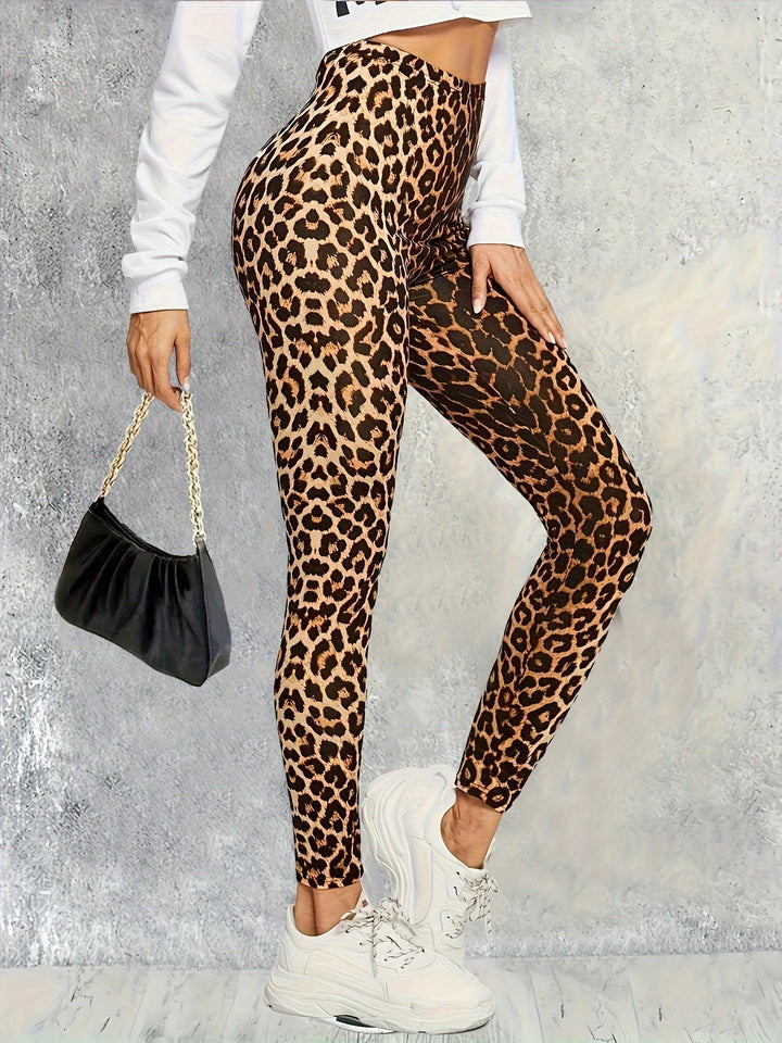 Leopard Leggings | Stretch | Tryckt | Skinny Leggings | Leggings med hög midja