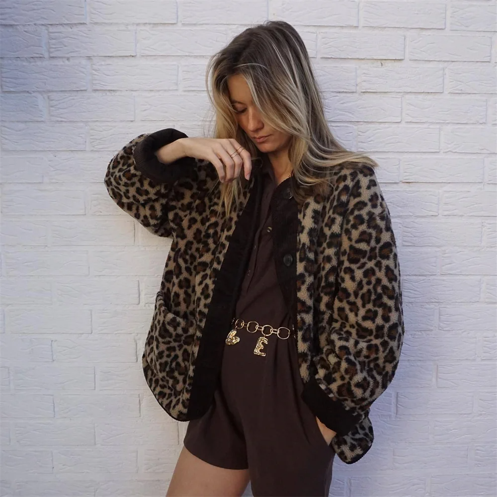 Leopardjacka | Oversized | Höst | Teddyjacka | Damjacka