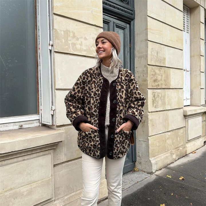 Leopardjacka | Oversized | Höst | Teddyjacka | Damjacka