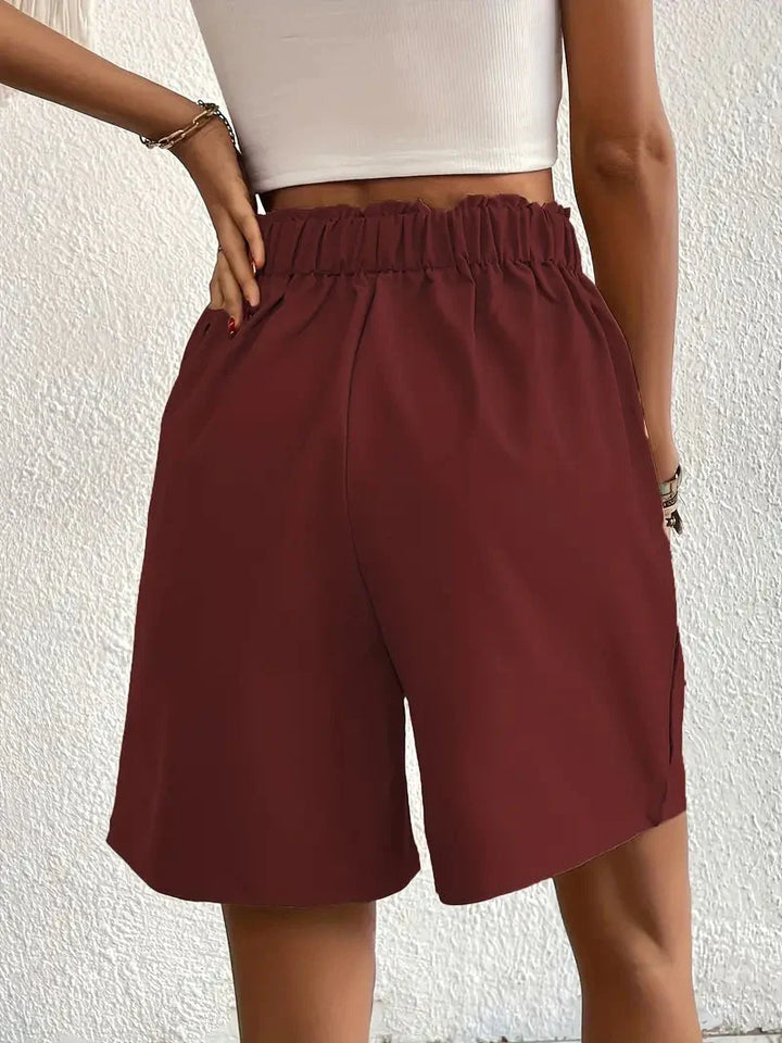 Linne shorts, Slantfickor, Hög midja, Damshorts, Sommarkläder