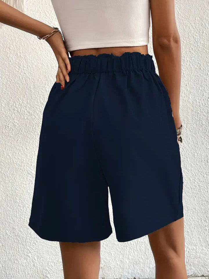 Linne shorts, Slantfickor, Hög midja, Damshorts, Sommarkläder