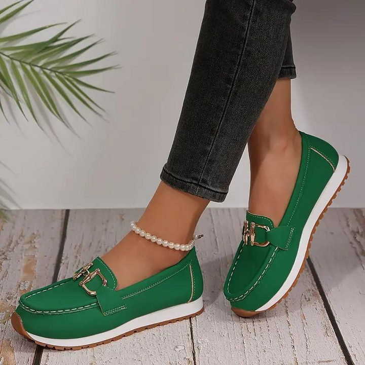 Loafers - Metallspänne - Slip On - Gåskor - Damskor