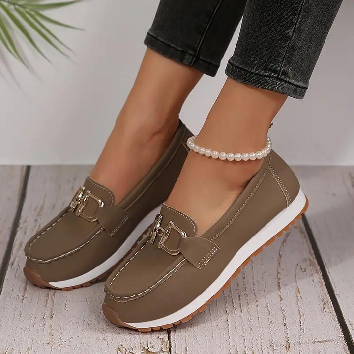 Loafers - Metallspänne - Slip On - Gåskor - Damskor