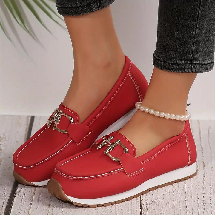Loafers - Metallspänne - Slip On - Gåskor - Damskor