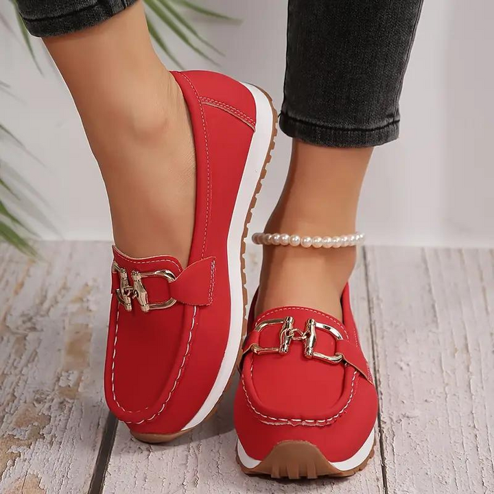 Loafers - Metallspänne - Slip On - Gåskor - Damskor