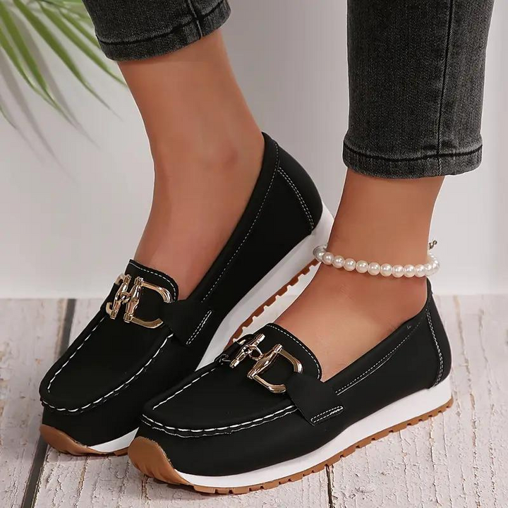 Loafers - Metallspänne - Slip On - Gåskor - Damskor