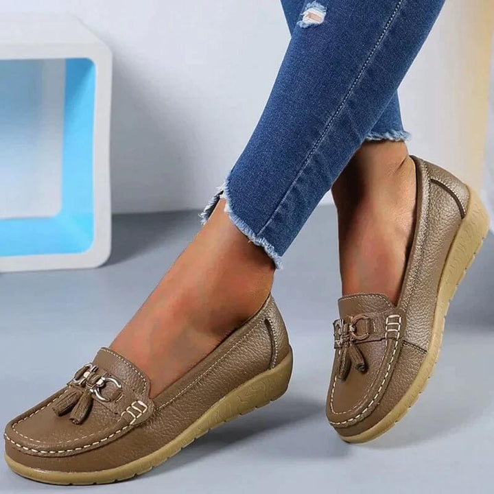 Loafers för damer - Ergonomiska - Slip-On - Ortopediska skor - Loafers i läder