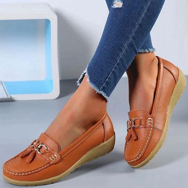Loafers för damer - Ergonomiska - Slip-On - Ortopediska skor - Loafers i läder