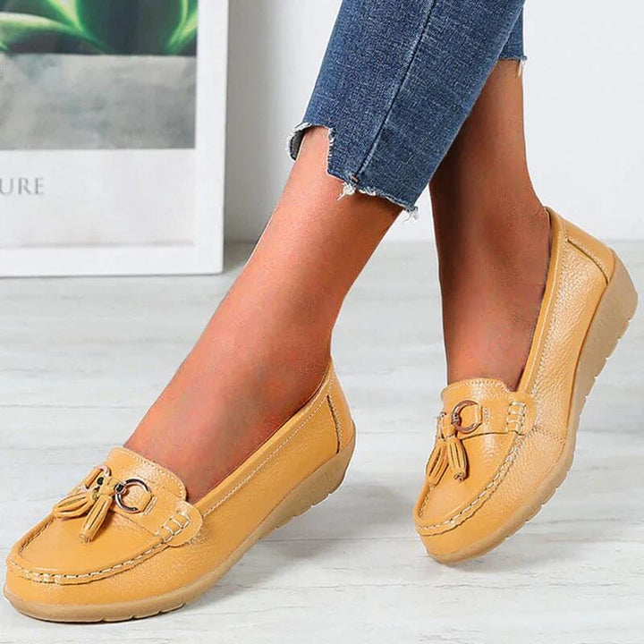 Loafers för damer - Ergonomiska - Slip-On - Ortopediska skor - Loafers i läder