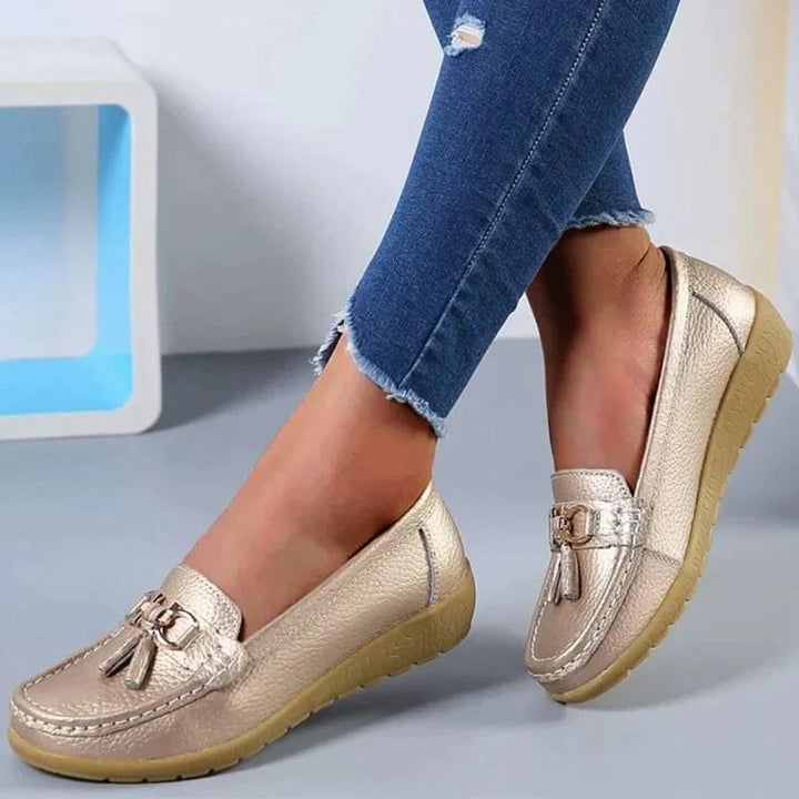 Loafers för damer - Ergonomiska - Slip-On - Ortopediska skor - Loafers i läder