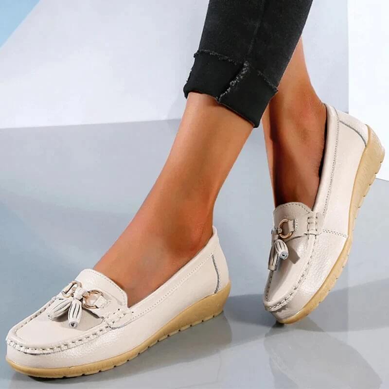 Loafers för damer - Ergonomiska - Slip-On - Ortopediska skor - Loafers i läder