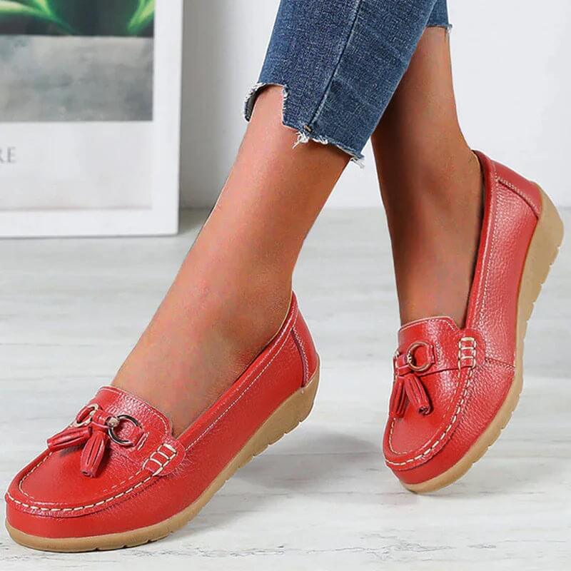 Loafers för damer - Ergonomiska - Slip-On - Ortopediska skor - Loafers i läder