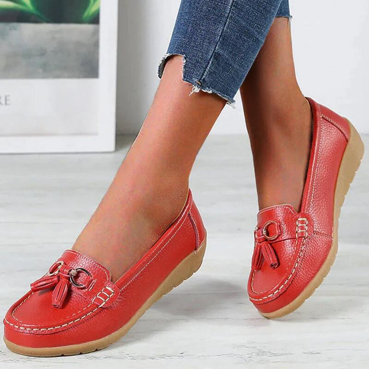Loafers för damer - Ergonomiska - Slip-On - Ortopediska skor - Loafers i läder
