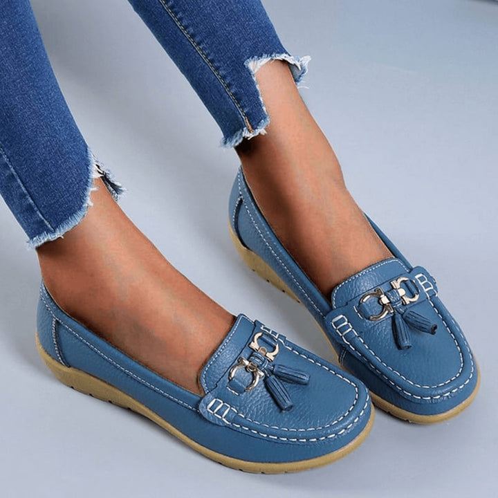 Loafers för damer - Ergonomiska - Slip-On - Ortopediska skor - Loafers i läder