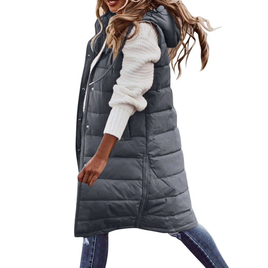 Longline Gilet | Ärmlös | Huvtröja | Puffer Vest | Gilet för kvinnor