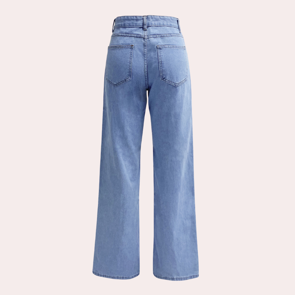 Loose Fit Jeans - Raka ben - Avslappnad passform - Jeans med hög midja - Damjeans