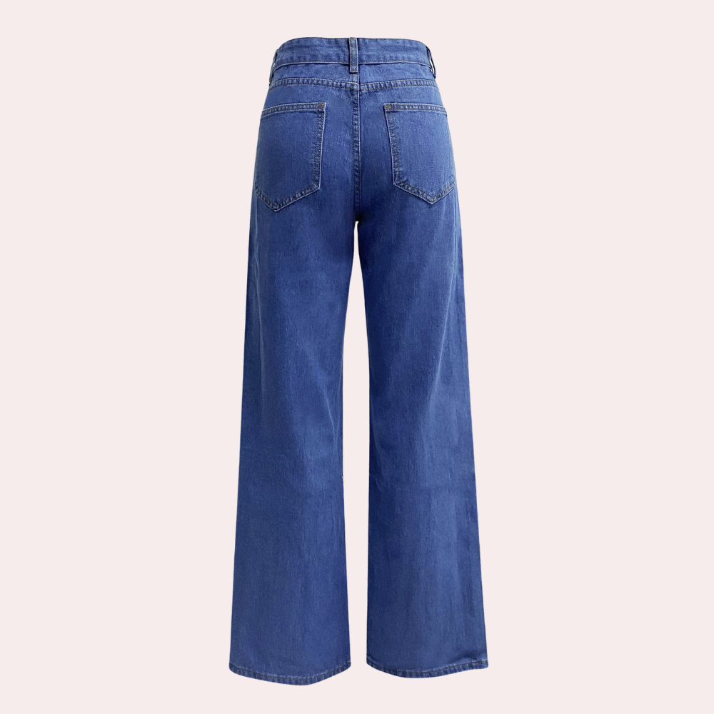 Loose Fit Jeans - Raka ben - Avslappnad passform - Jeans med hög midja - Damjeans