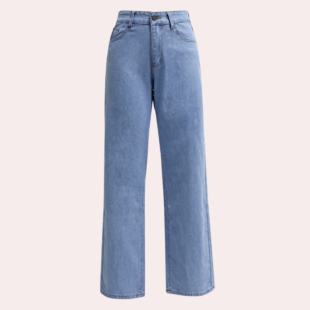 Loose Fit Jeans - Raka ben - Avslappnad passform - Jeans med hög midja - Damjeans