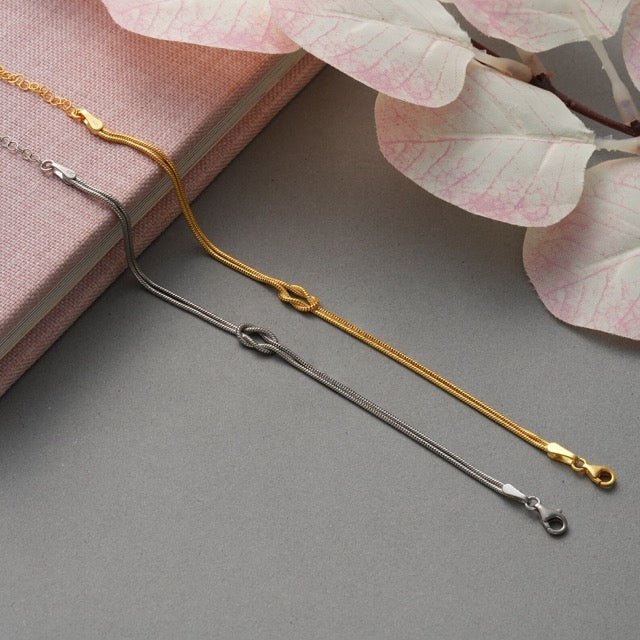 Love Knot-armband | Justerbart | Minimalistiskt | Guldarmband | Damarmband