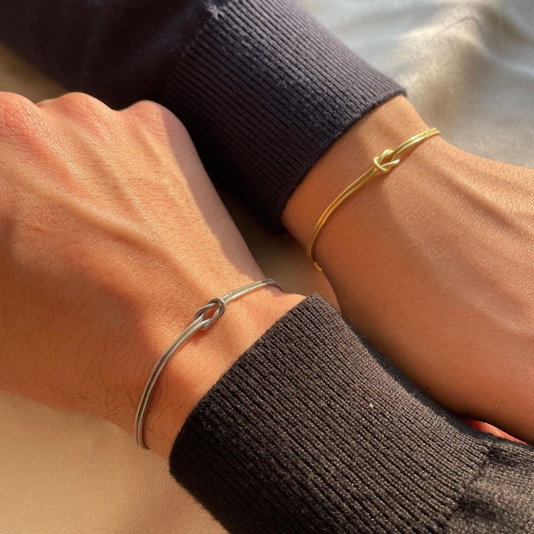 Love Knot-armband | Justerbart | Minimalistiskt | Guldarmband | Damarmband