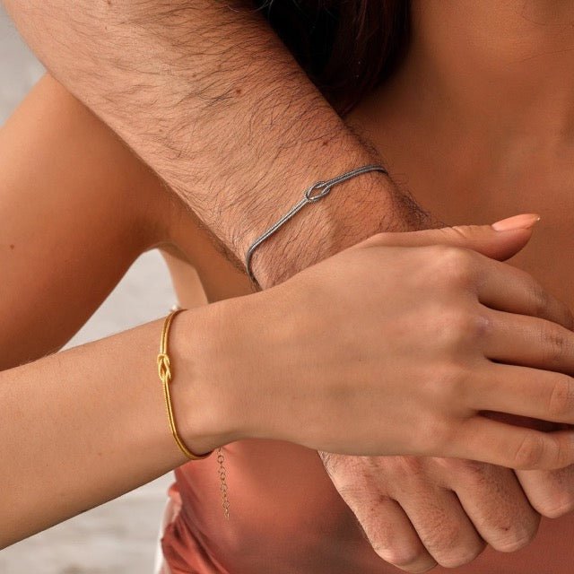 Love Knot-armband | Justerbart | Minimalistiskt | Guldarmband | Damarmband