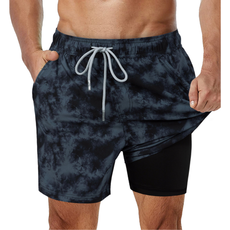 2-i-1 Badshorts för Män med Inbyggt Stöd