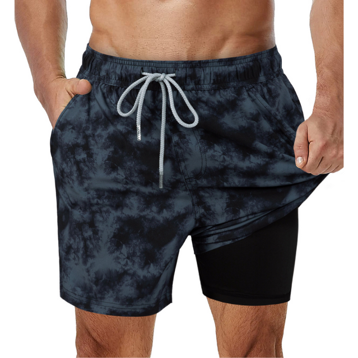 2-i-1 Badshorts för Män med Inbyggt Stöd