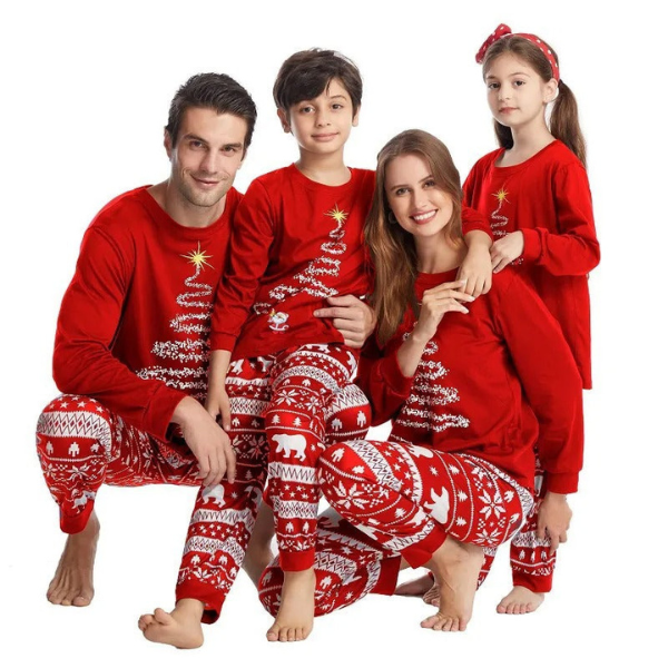 Matchande pyjamas - Mysig - Långärmad - Matchande julpyjamas - Familjens julpyjamas
