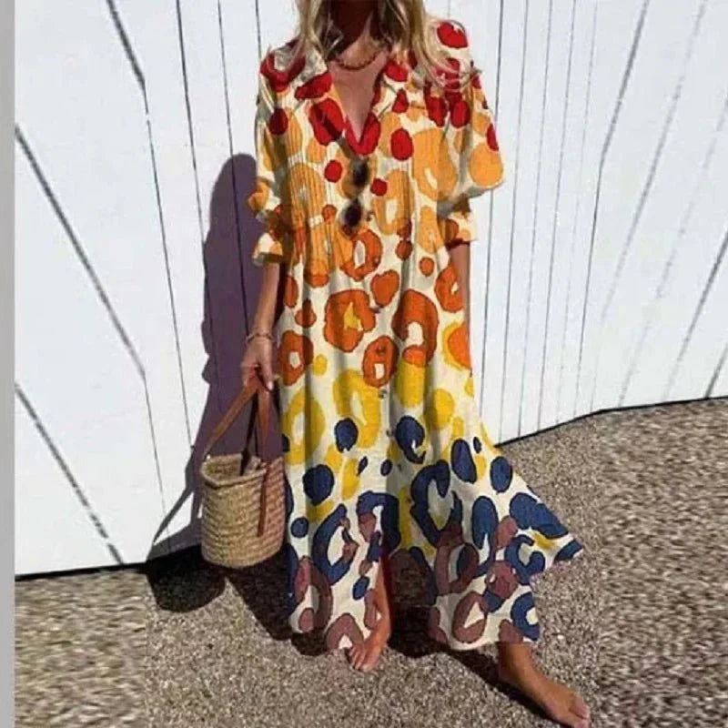 Maxiklänning för Dam Boho Stil