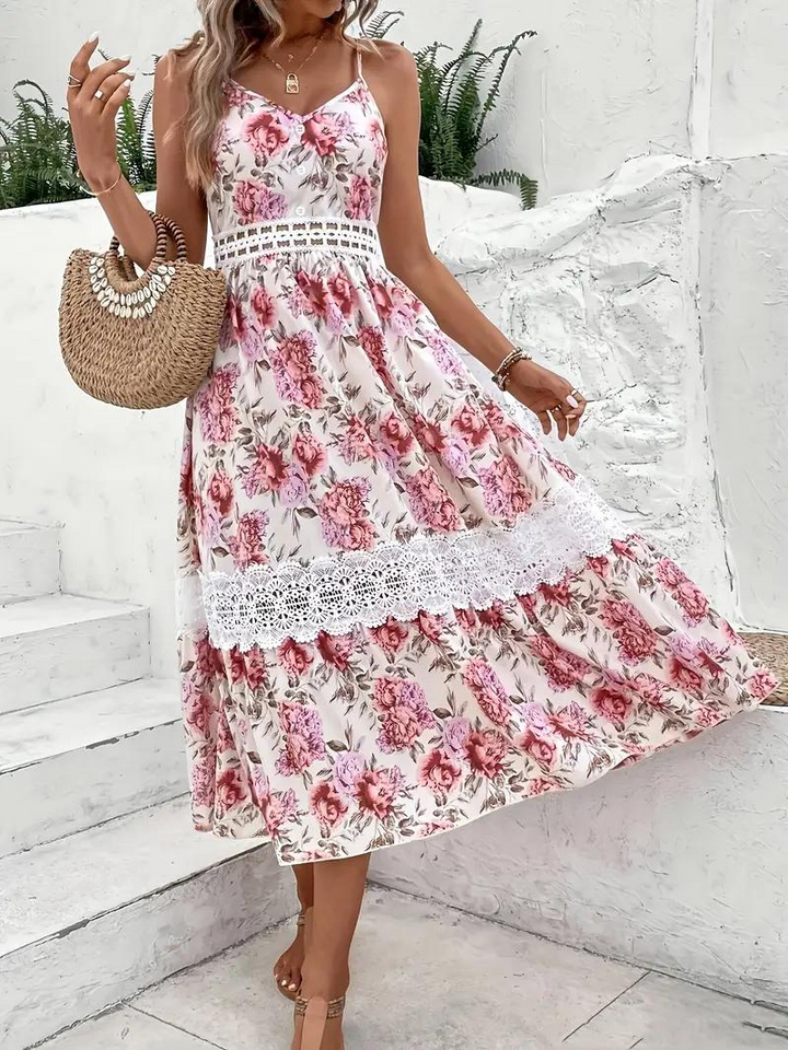 Maxiklänning - Blommig - Spets - Sommarklänning - Maxi Sundress