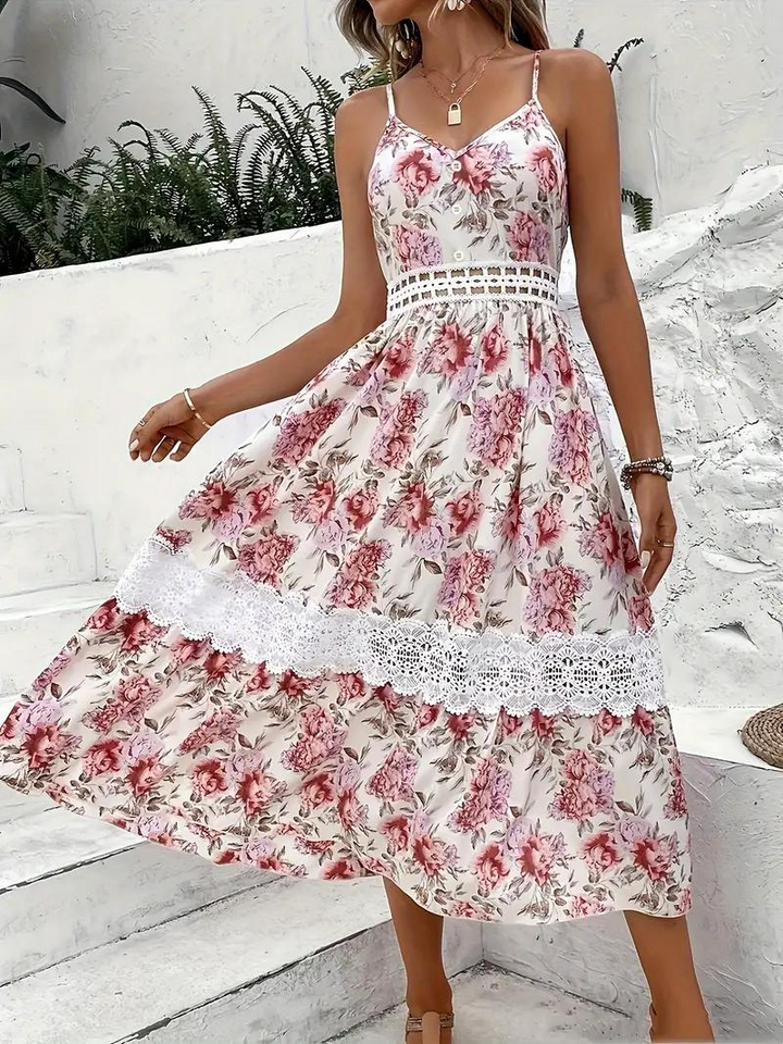 Maxiklänning - Blommig - Spets - Sommarklänning - Maxi Sundress