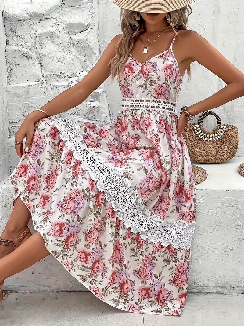 Maxiklänning - Blommig - Spets - Sommarklänning - Maxi Sundress