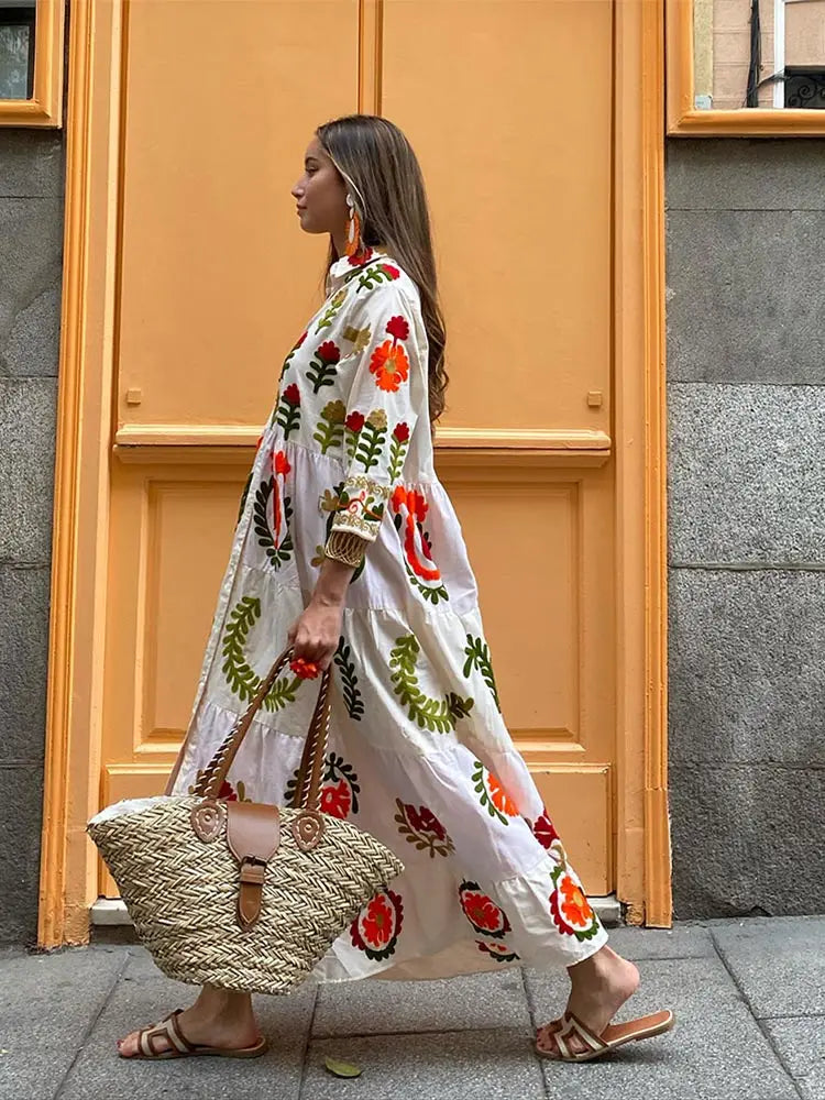 Maxiklänning - Knappklänning - Oversized - Maxiklänning med skjorta - Långärmad maxiklänning