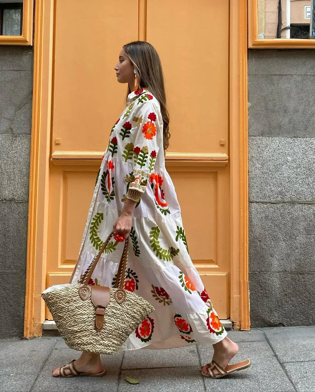 Maxiklänning - Knappklänning - Oversized - Maxiklänning med skjorta - Långärmad maxiklänning