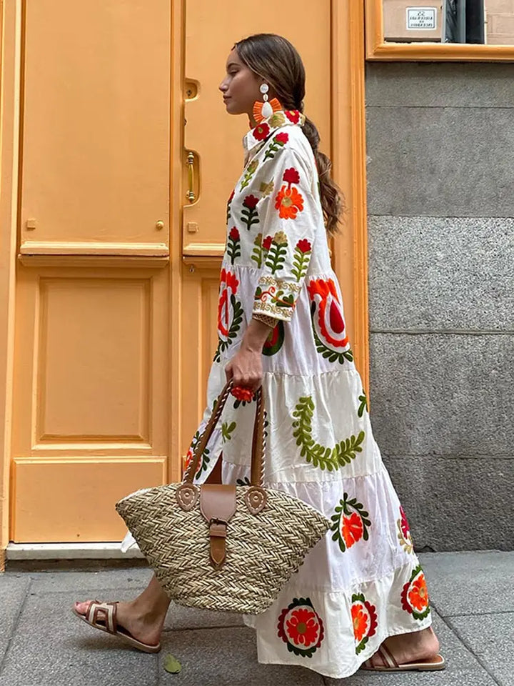 Maxiklänning - Knappklänning - Oversized - Maxiklänning med skjorta - Långärmad maxiklänning