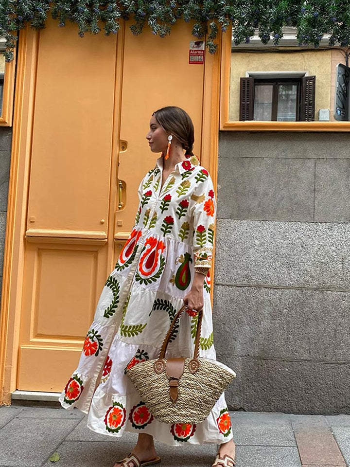 Maxiklänning - Knappklänning - Oversized - Maxiklänning med skjorta - Långärmad maxiklänning