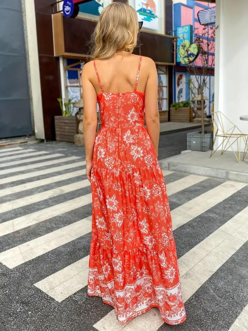 Maxiklänning, blommig, Boho Style, Sommarklänning, Maxi Sundress