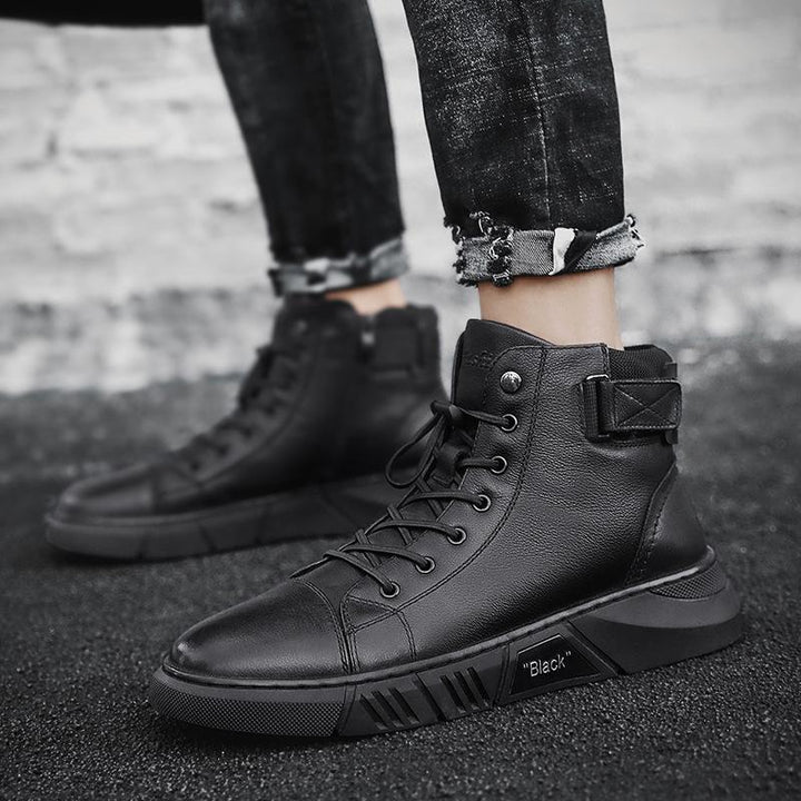 Herr svarta höga snörade sneakers - Corey